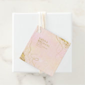 Fine Lines Gold Abstract Wedding V1 Blush ID867 Bedankjes Labels (In situ)
