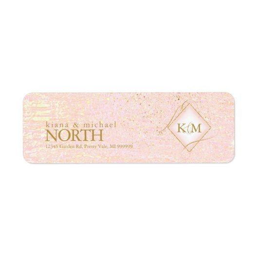 Fine Lines Gold Abstract Wedding V1 Blush ID867 Etiket (Voorkant)