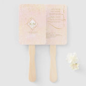 Fine Lines Gold Abstract Wedding V1 Blush ID867 Handwaaier (Voorkant en achterkant)