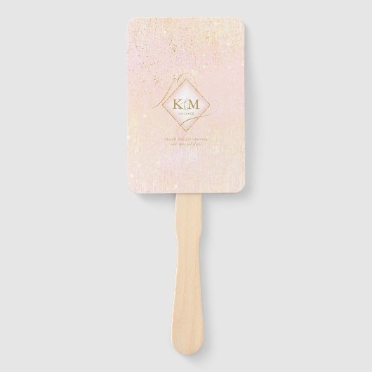 Fine Lines Gold Abstract Wedding V1 Blush ID867 Handwaaier (Voorkant)