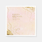 Fine Lines Gold Abstract Wedding V1 Blush ID867 Servet (Voorkant)
