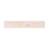 Fine Lines Gold Abstract Wedding V1 Blush ID867 Uitnodigingen Wikkel (Vlak)