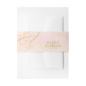 Fine Lines Gold Abstract Wedding V1 Blush ID867 Uitnodigingen Wikkel (Voorkant Voorbeeld)