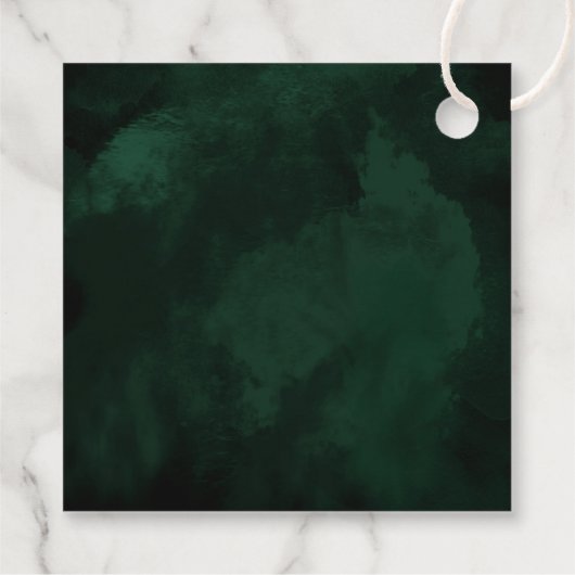 Fine Lines Gold Abstract Wedding V1 Emerald ID867 Bedankjes Labels (Achterkant)