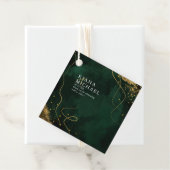Fine Lines Gold Abstract Wedding V1 Emerald ID867 Bedankjes Labels (In situ)