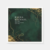 Fine Lines Gold Abstract Wedding V1 Emerald ID867 Servet (Voorkant)