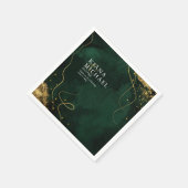 Fine Lines Gold Abstract Wedding V1 Emerald ID867 Servet (Hoek)