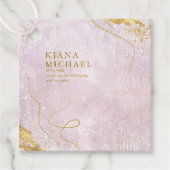 Fine Lines Gold Abstract Wedding V1 Mauve ID867 Bedankjes Labels (Voorkant)