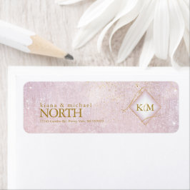 Fine Lines Gold Abstract Wedding V1 Mauve ID867 Etiket