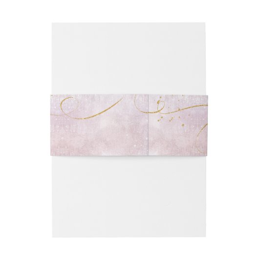 Fine Lines Gold Abstract Wedding V1 Mauve ID867 Uitnodigingen Wikkel (Achterkant Voorbeeld)