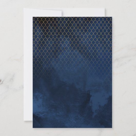 Fine Lines Gold Abstract Wedding V1 Navy ID867 (Achterkant)
