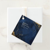 Fine Lines Gold Abstract Wedding V1 Navy ID867 Bedankjes Labels (In situ)