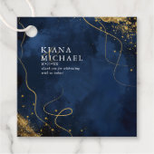 Fine Lines Gold Abstract Wedding V1 Navy ID867 Bedankjes Labels (Voorkant)