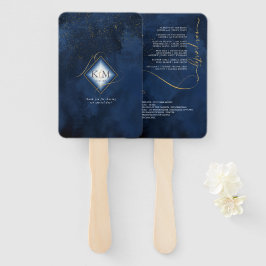 Fine Lines Gold Abstract Wedding V1 Navy ID867 Handwaaier