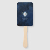 Fine Lines Gold Abstract Wedding V1 Navy ID867 Handwaaier (Voorkant)