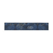 Fine Lines Gold Abstract Wedding V1 Navy ID867 Uitnodigingen Wikkel (Vlak)