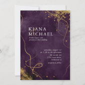Fine Lines Gold Abstract Wedding V1 Plum ID867 (Voorkant)