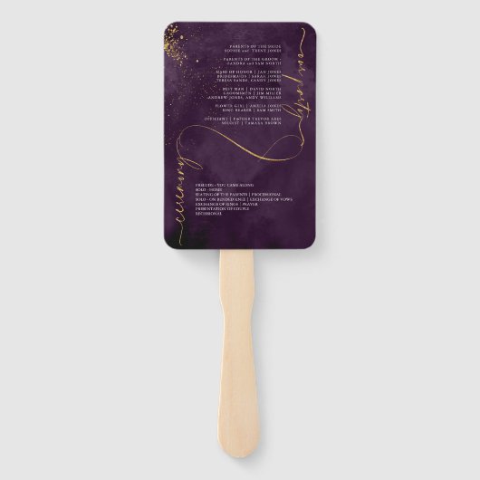 Fine Lines Gold Abstract Wedding V1 Plum ID867 Handwaaier (Achterkant)