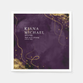 Fine Lines Gold Abstract Wedding V1 Plum ID867 Servet (Voorkant)