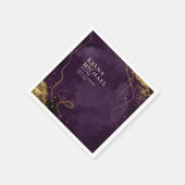Fine Lines Gold Abstract Wedding V1 Plum ID867 Servet (Hoek)