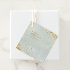 Fine Lines Gold Abstract Wedding V1 Sage ID867 Bedankjes Labels