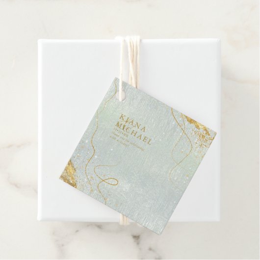 Fine Lines Gold Abstract Wedding V1 Sage ID867 Bedankjes Labels (In situ)
