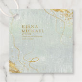 Fine Lines Gold Abstract Wedding V1 Sage ID867 Bedankjes Labels (Voorkant)