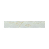 Fine Lines Gold Abstract Wedding V1 Sage ID867 Uitnodigingen Wikkel (Vlak)