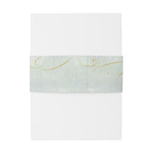 Fine Lines Gold Abstract Wedding V1 Sage ID867 Uitnodigingen Wikkel (Achterkant Voorbeeld)