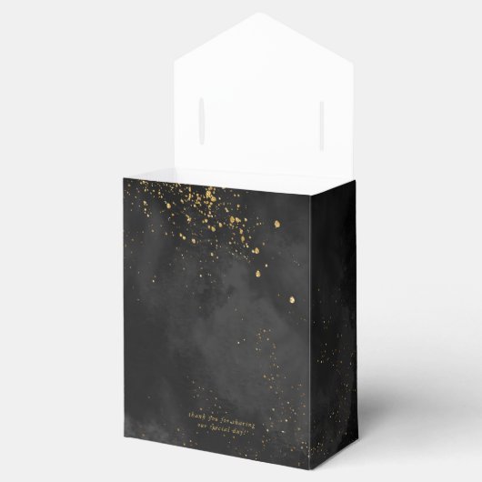 Fine Lines Gold Abstract Wedding V2 Black ID867 Bedankdoosjes (Geopend)