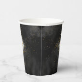 Fine Lines Gold Abstract Wedding V2 Black ID867 Papieren Bekers (Rechts)