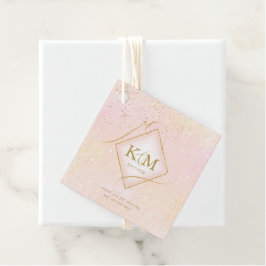 Fine Lines Gold Abstract Wedding V2 Blush ID867 Bedankjes Labels