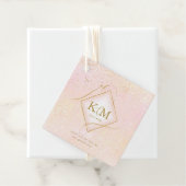 Fine Lines Gold Abstract Wedding V2 Blush ID867 Bedankjes Labels (In situ)