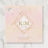 Fine Lines Gold Abstract Wedding V2 Blush ID867 Bedankjes Labels (Voorkant)