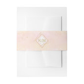 Fine Lines Gold Abstract Wedding V2 Blush ID867 Uitnodigingen Wikkel (Voorkant Voorbeeld)