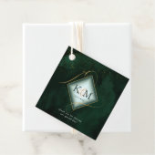 Fine Lines Gold Abstract Wedding V2 Emerald ID867 Bedankjes Labels (In situ)