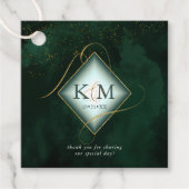 Fine Lines Gold Abstract Wedding V2 Emerald ID867 Bedankjes Labels (Voorkant)