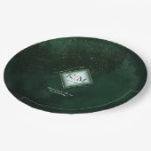 Fine Lines Gold Abstract Wedding V2 Emerald ID867 Papieren Bordje (Gekanteld)