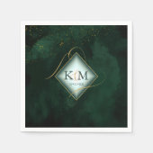 Fine Lines Gold Abstract Wedding V2 Emerald ID867 Servet (Voorkant)