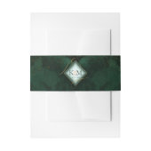 Fine Lines Gold Abstract Wedding V2 Emerald ID867 Uitnodigingen Wikkel (Voorkant Voorbeeld)