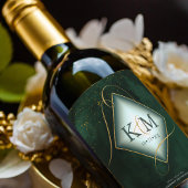 Fine Lines Gold Abstract Wedding V2 Emerald ID867 Wijn Etiket