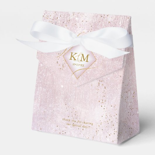 Fine Lines Gold Abstract Wedding V2 Mauve ID867 Bedankdoosjes (Voorkant Zijde)