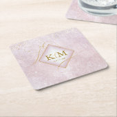 Fine Lines Gold Abstract Wedding V2 Mauve ID867 Kartonnen Onderzetters (Schuin)