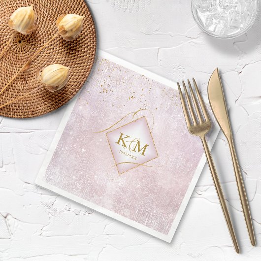 Fine Lines Gold Abstract Wedding V2 Mauve ID867 Servet