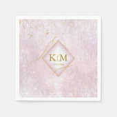 Fine Lines Gold Abstract Wedding V2 Mauve ID867 Servet (Voorkant)