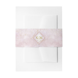 Fine Lines Gold Abstract Wedding V2 Mauve ID867 Uitnodigingen Wikkel