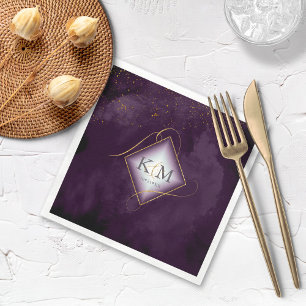 Fine Lines Gold Abstract Wedding V2 Plum ID867 Servet