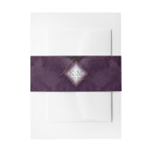 Fine Lines Gold Abstract Wedding V2 Plum ID867 Uitnodigingen Wikkel (Voorkant Voorbeeld)