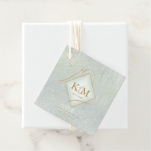 Fine Lines Gold Abstract Wedding V2 Sage ID867 Bedankjes Labels (In situ)