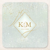 Fine Lines Gold Abstract Wedding V2 Sage ID867 Kartonnen Onderzetters (Voorkant)